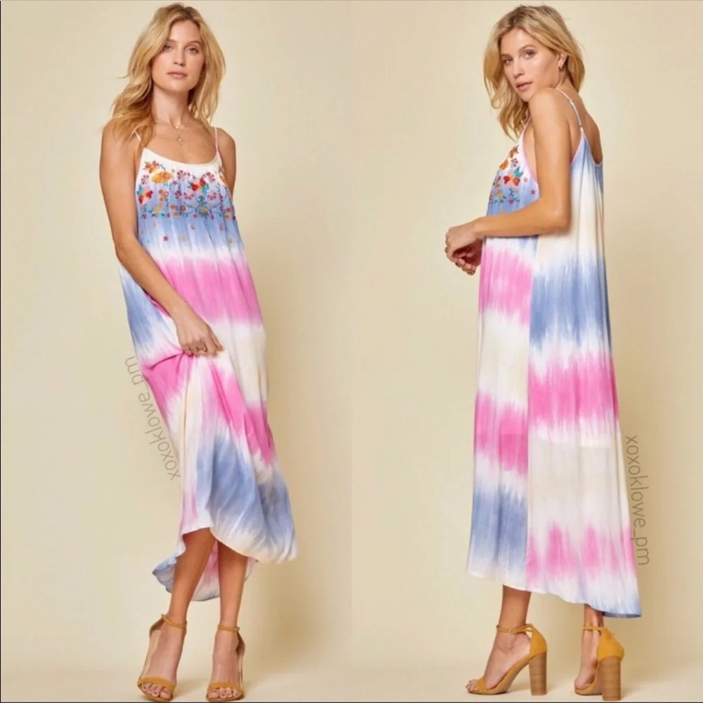 Tie Dye Floral Dress - Picture 3 of 9